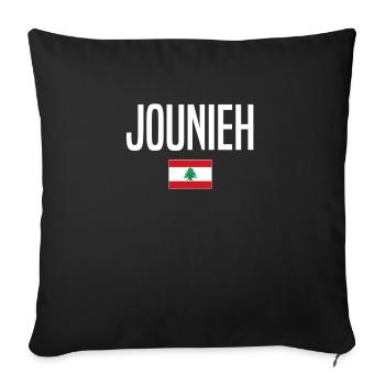 Jounieh Lebanon - Sofa pillowcase 17,3'' x 17,3'' (45 x 45 cm) - black - Front