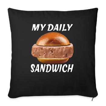 MEATLOAF MY DAILY SANDWICH - Sofa pillowcase 17,3'' x 17,3'' (45 x 45 cm) - black - Front