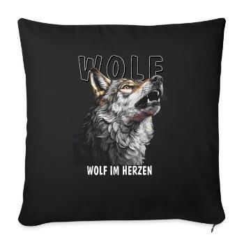 WOLF WOLF AT HEART - Sofa pillowcase 17,3'' x 17,3'' (45 x 45 cm) - black - Front