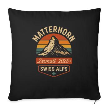 Matterhorn Zermatt Mountains Switzerland Alps Mountain - Sofa pillowcase 17,3'' x 17,3'' (45 x 45 cm) - black - Front