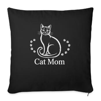 Proud cat mom - Sofa pillowcase 17,3'' x 17,3'' (45 x 45 cm) - black - Front