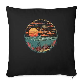 Aquarium Aquariophile Coral Fragging - Housse de coussin décorative 45 x 45 cm - noir - Devant
