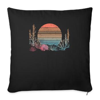 Aquarium Aquariophile Coral Fragging - Housse de coussin décorative 45 x 45 cm - noir - Devant