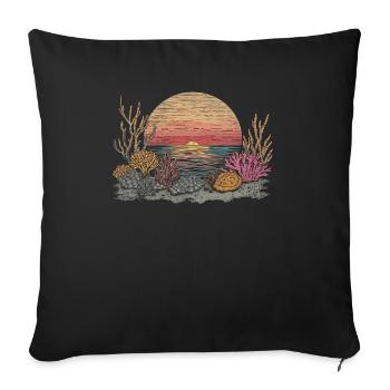 Aquarium Aquariophile Coral Fragging - Housse de coussin décorative 45 x 45 cm - noir - Devant
