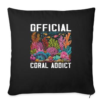Aquarium Aquariophile Coral Fragging - Housse de coussin décorative 45 x 45 cm - noir - Devant