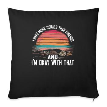 Aquarium Aquarist Coral Fragging - Sofa pillowcase 17,3'' x 17,3'' (45 x 45 cm) - black - Front