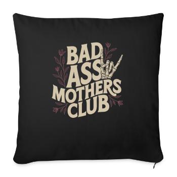 Badass Mom Club Shirt - Sofa pillowcase 17,3'' x 17,3'' (45 x 45 cm) - black - Front