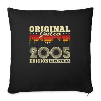 2005 Julio Vinatge Cadeau d’anniversaire - Housse de coussin décorative 45 x 45 cm - noir - Devant