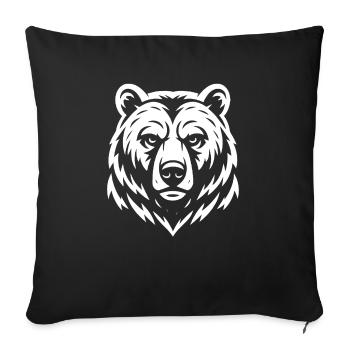 Ours - Portrait - Cadeau de Costume de Prédateur - Housse de coussin décorative 45 x 45 cm - noir - Devant