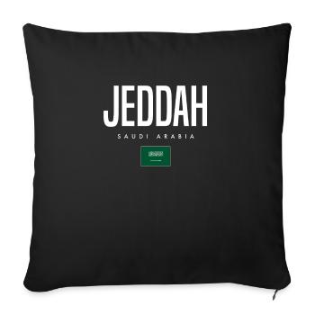 Jeddah, Saudi Arabia - Sofa pillowcase 17,3'' x 17,3'' (45 x 45 cm) - black - Front