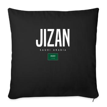 Jizan, Arabie saoudite - Housse de coussin décorative 45 x 45 cm - noir - Devant