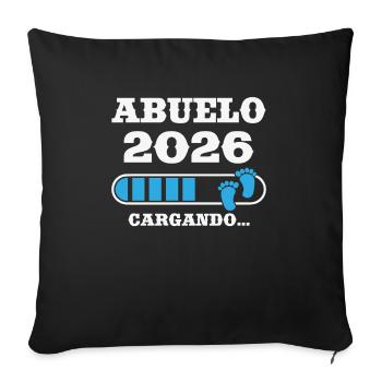 Grand-père 2026 Chargement Cadeau pour le futur grand-père - Housse de coussin décorative 45 x 45 cm - noir - Devant
