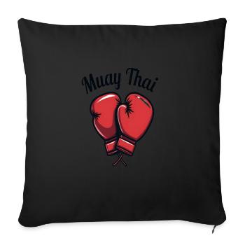 Drôle Muay Thai Boxe Muay Thai - Housse de coussin décorative 45 x 45 cm - noir - Devant