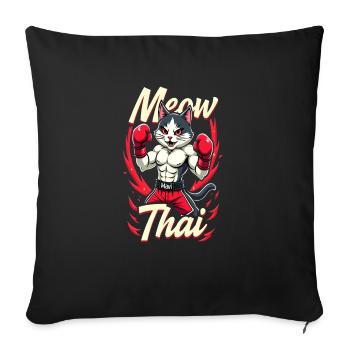 Drôle Muay Thai Boxe Muay Thai - Housse de coussin décorative 45 x 45 cm - noir - Devant
