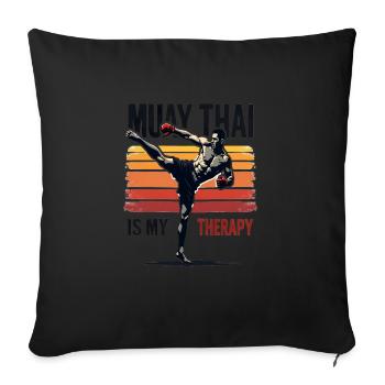 Drôle Muay Thai Boxe Muay Thai - Housse de coussin décorative 45 x 45 cm - noir - Devant