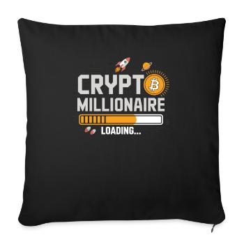 Crypto Loading - Devenez millionnaire - Housse de coussin décorative 45 x 45 cm - noir - Devant