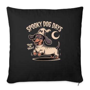 Spooky Dog Days – Lustiger Dackel zu Halloween - Sofakissenbezug 45 x 45 cm - Schwarz - Vorne