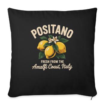Positano Lemon Shirt – Amalfi Feeling - Sofa pillowcase 17,3'' x 17,3'' (45 x 45 cm) - black - Front