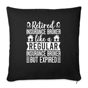 Costume d’agent d’assurance régulier mais expiré - Housse de coussin décorative 45 x 45 cm - noir - Devant