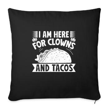 Circus Graphic Clowns & Tacos Gifts - Sofa pillowcase 17,3'' x 17,3'' (45 x 45 cm) - black - Front