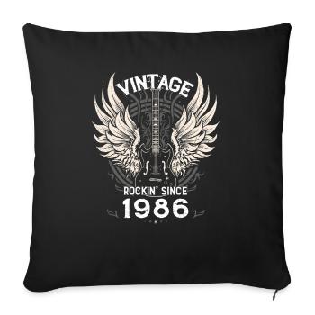 Rock vintage depuis 1986, 39 ans de légendaire - Housse de coussin décorative 45 x 45 cm - noir - Devant