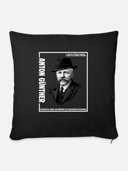 Anton Guenther - Sofakissenbezug 45 x 45 cm - Schwarz
