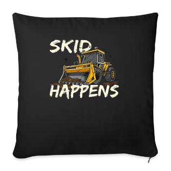 Skid steer loader enthusiasts - Sofa pillowcase 17,3'' x 17,3'' (45 x 45 cm) - black - Front