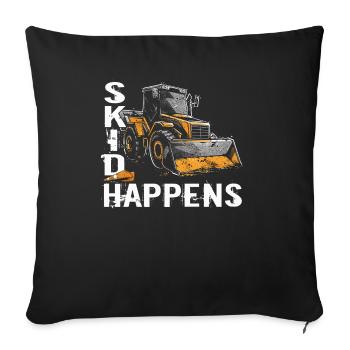 Skid steer loader enthusiasts - Sofa pillowcase 17,3'' x 17,3'' (45 x 45 cm) - black - Front