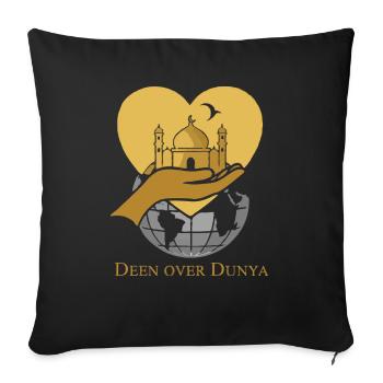 Deen about Dunya 1 - Sofa pillowcase 17,3'' x 17,3'' (45 x 45 cm) - black - Front
