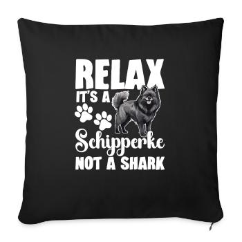 Détendez-vous, c’est un Schipperke, pas un requin - Housse de coussin décorative 45 x 45 cm - noir - Devant