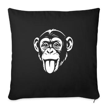 Monkey - Chimpanzee - Monkey Face - Costume - Sofa pillowcase 17,3'' x 17,3'' (45 x 45 cm) - black - Front