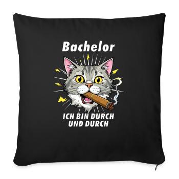 CAT Cigare Bachelor - Housse de coussin décorative 45 x 45 cm - noir - Devant