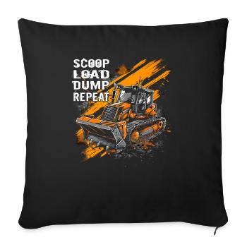 Skid steer loader enthusiasts - Sofa pillowcase 17,3'' x 17,3'' (45 x 45 cm) - black - Front