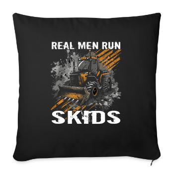 Skid steer loader enthusiasts - Sofa pillowcase 17,3'' x 17,3'' (45 x 45 cm) - black - Front