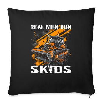Skid steer loader enthusiasts - Sofa pillowcase 17,3'' x 17,3'' (45 x 45 cm) - black - Front