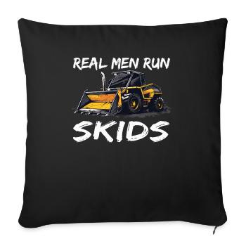 Skid steer loader enthusiasts - Sofa pillowcase 17,3'' x 17,3'' (45 x 45 cm) - black - Front