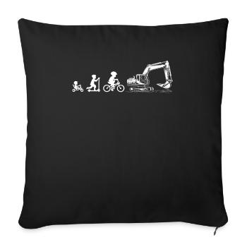 Evolution Liebhaber von Baggern - Sofakissenbezug 45 x 45 cm - Schwarz - Vorne