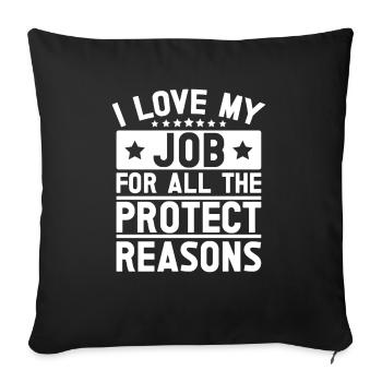 Agent d’assurance Costume Love My Job Medicare - Housse de coussin décorative 45 x 45 cm - noir - Devant