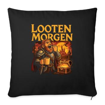Chemise de café de jeu de rôle drôle - Housse de coussin décorative 45 x 45 cm - noir - Devant