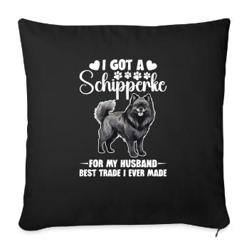 J’ai un Schipperke pour mon mari, le - Housse de coussin décorative 45 x 45 cm - noir - Devant