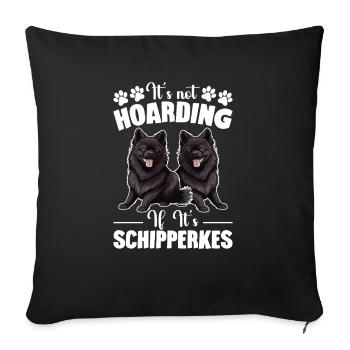 Ça ne s’arrête pas si c’est Schipperkes - Housse de coussin décorative 45 x 45 cm - noir - Devant