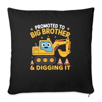 Promoted to Big Brother pregnancy announcement - Sofa pillowcase 17,3'' x 17,3'' (45 x 45 cm) - black - Front