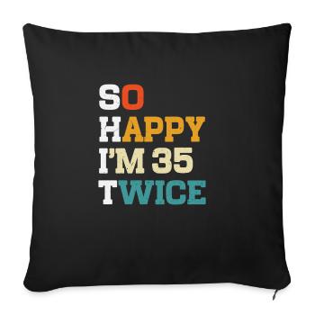 70 Anniversaire 70 Années Né 1955 - Housse de coussin décorative 45 x 45 cm - noir - Devant