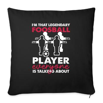 Conception légendaire d’un joueur de baby-foot - Housse de coussin décorative 45 x 45 cm - noir - Devant