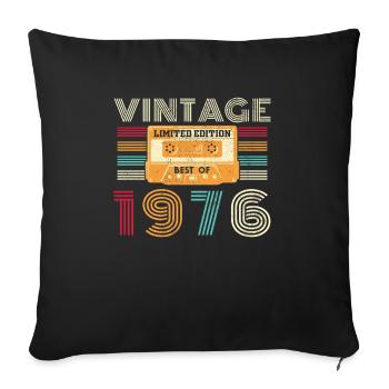 50 Années 1976 Vintage Rétro Anniversaire - Housse de coussin décorative 45 x 45 cm - noir - Devant