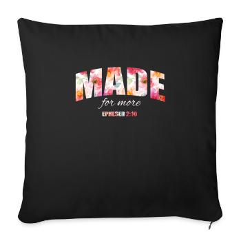 Foi florale faite pour plus | Éphésiens 2:10 - Housse de coussin décorative 45 x 45 cm - noir - Devant