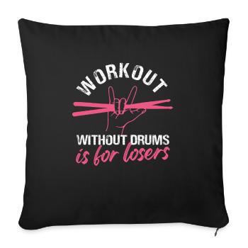 Bold Workout Drumming Design - Sofakissenbezug 45 x 45 cm - Schwarz - Vorne