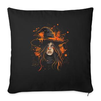 Gruselige Pin-up-hexe Halloween - Sofakissenbezug 45 x 45 cm - Schwarz - Vorne