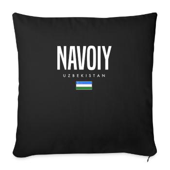 Navoiy, Ouzbékistan - Housse de coussin décorative 45 x 45 cm - noir - Devant