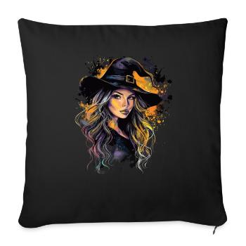 Gruselige Pin-up-hexe Halloween - Sofakissenbezug 45 x 45 cm - Schwarz - Vorne